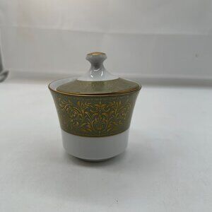 Vintage Wyndham Lafayette Sugar Bowl & Lid #343 Fine China Japan White Green EUC